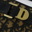 Christian Dior Trotter Canvas Shoulder Bag Navy Gold Auth yk18954-10