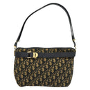 Christian Dior Trotter Canvas Shoulder Bag Navy Gold Auth yk18954-13