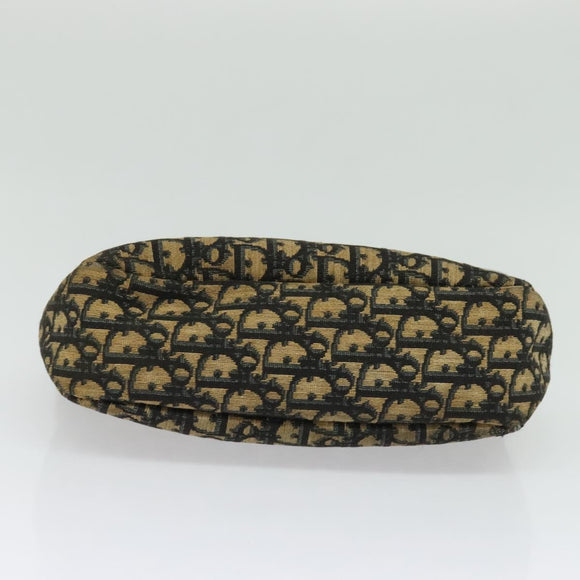 Christian Dior Trotter Canvas Shoulder Bag Navy Gold Auth yk18954