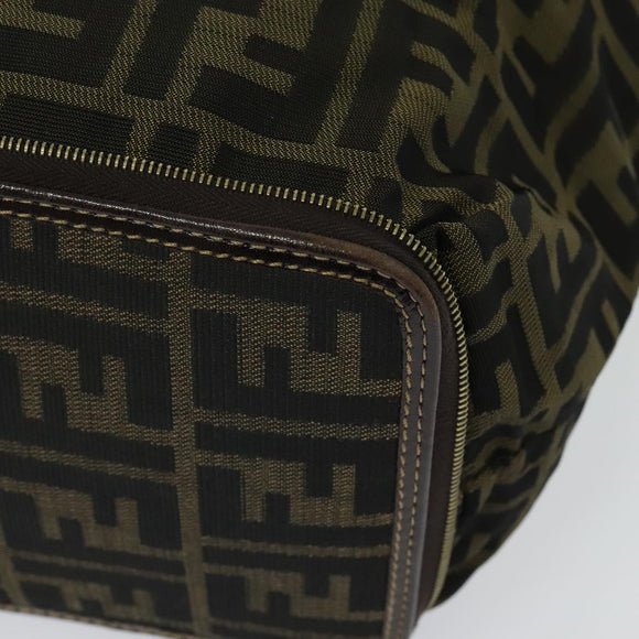 FENDI Zucca Canvas Tote Bag Black Brown Auth yk18964