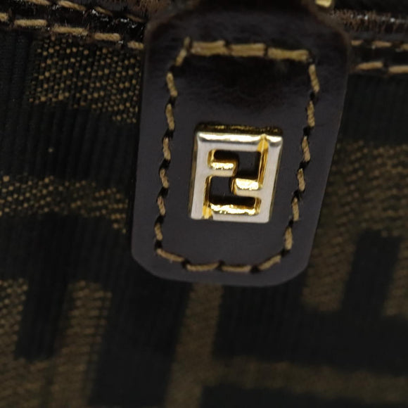 FENDI Zucca Canvas Tote Bag Black Brown Auth yk18964