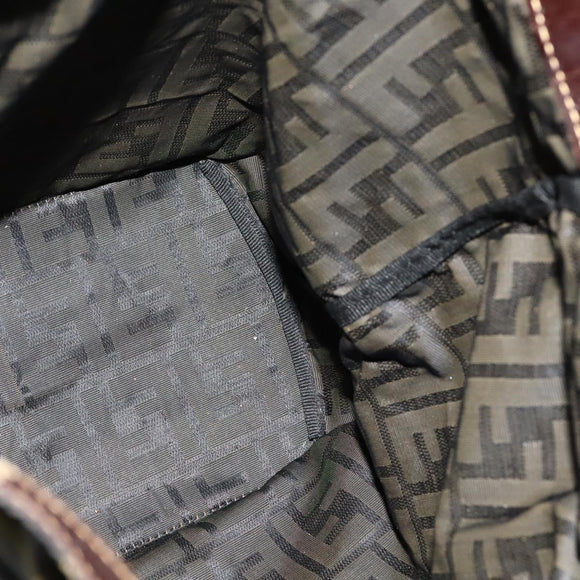 FENDI Zucca Canvas Tote Bag Black Brown Auth yk18964