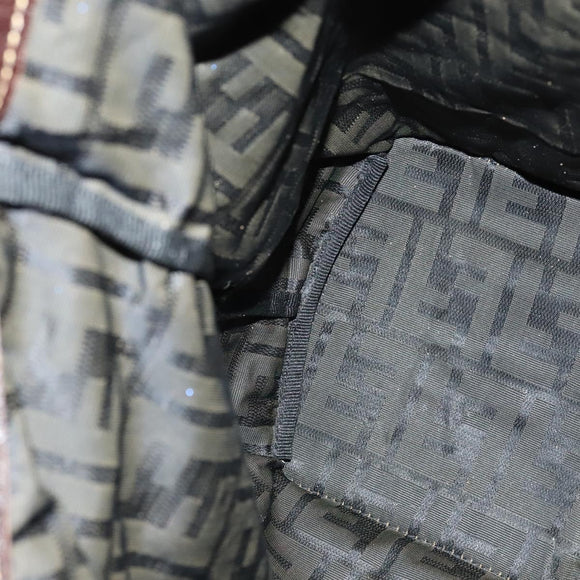 FENDI Zucca Canvas Tote Bag Black Brown Auth yk18964