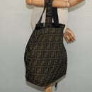 FENDI Zucca Canvas Tote Bag Black Brown Auth yk18964-19
