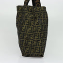 FENDI Zucca Canvas Tote Bag Black Brown Auth yk18964-4