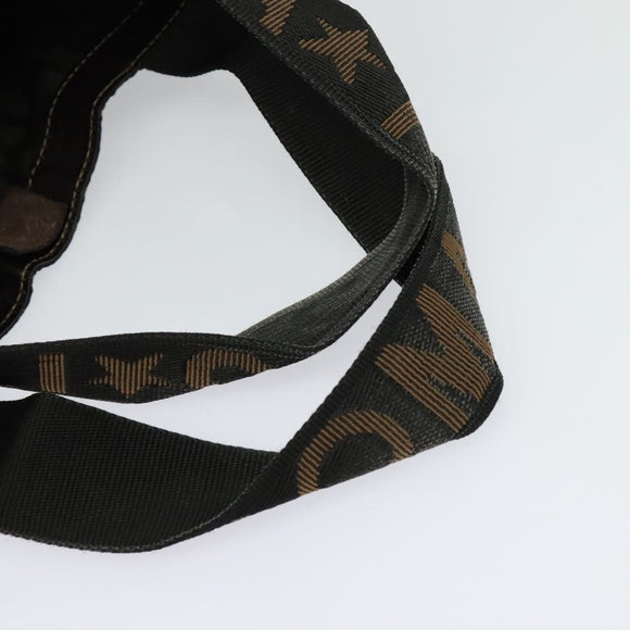 FENDI Zucca Canvas Tote Bag Black Brown Auth yk18964