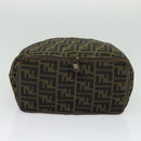 FENDI Zucca Canvas Tote Bag Black Brown Auth yk18964-9