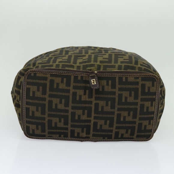 FENDI Zucca Canvas Tote Bag Black Brown Auth yk18964