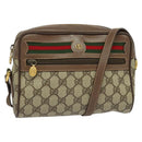 GUCCI GG Supreme Web Sherry Line Shoulder Bag PVC Beige 001 44 6655 Auth yk18967-1