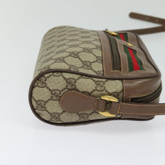 GUCCI GG Supreme Web Sherry Line Shoulder Bag PVC Beige 001 44 6655 Auth yk18967