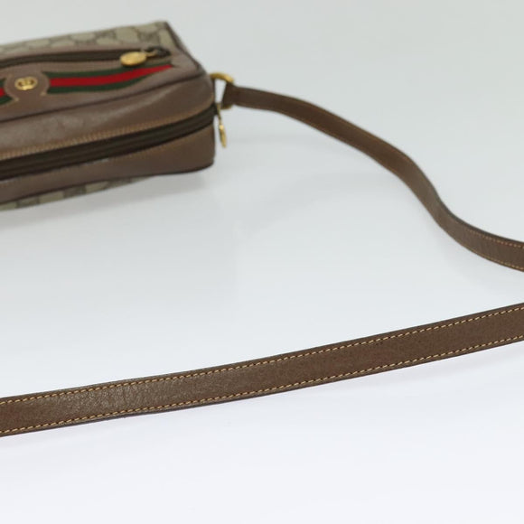 GUCCI GG Supreme Web Sherry Line Shoulder Bag PVC Beige 001 44 6655 Auth yk18967