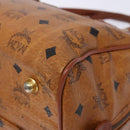MCM Logogram Vicetos Hand Bag PVC Leather Brown Gold Auth yk18983-9
