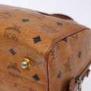 MCM Logogram Vicetos Hand Bag PVC Leather Brown Gold Auth yk18983-15