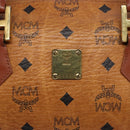MCM Logogram Vicetos Hand Bag PVC Leather Brown Gold Auth yk18983-12