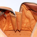 MCM Logogram Vicetos Hand Bag PVC Leather Brown Gold Auth yk18983-19
