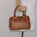 MCM Logogram Vicetos Hand Bag PVC Leather Brown Gold Auth yk18983-24