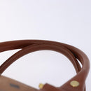 MCM Logogram Vicetos Hand Bag PVC Leather Brown Gold Auth yk18983-8