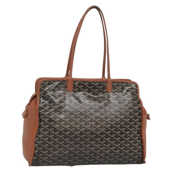 GOYARD Herringbone Ardy PM Tote Bag PVC Black Auth yk18993