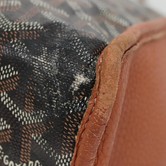 GOYARD Herringbone Ardy PM Tote Bag PVC Black Auth yk18993