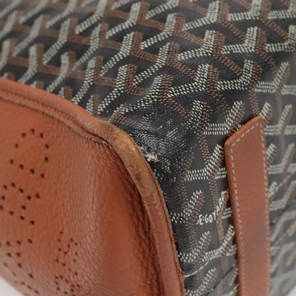 GOYARD Herringbone Ardy PM Tote Bag PVC Black Auth yk18993