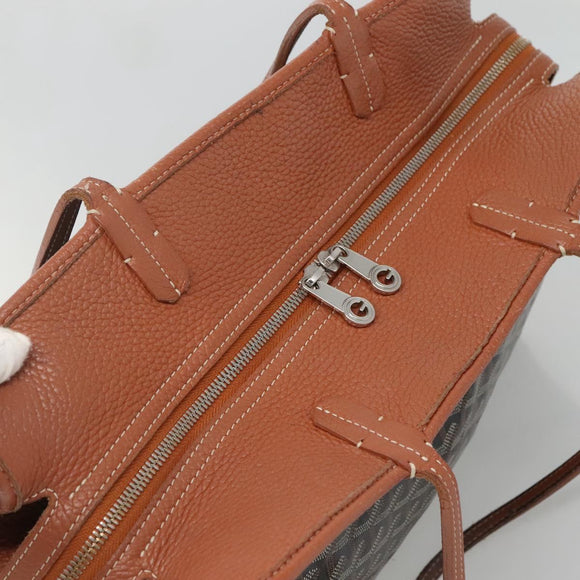 GOYARD Herringbone Ardy PM Tote Bag PVC Black Auth yk18993