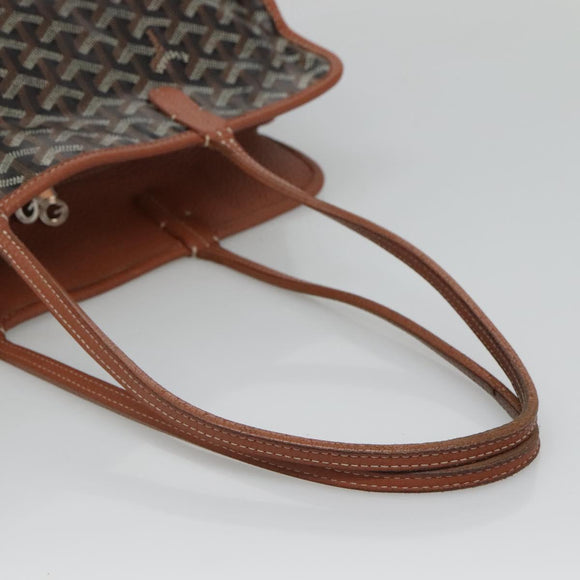 GOYARD Herringbone Ardy PM Tote Bag PVC Black Auth yk18993