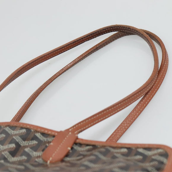 GOYARD Herringbone Ardy PM Tote Bag PVC Black Auth yk18993