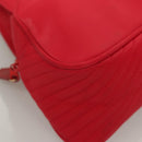 SAINT LAURENT Hand Bag Nylon Red Auth yk18999-10