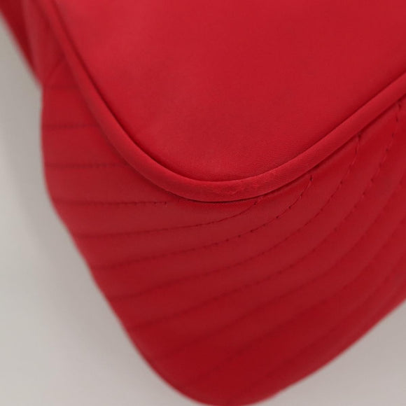 SAINT LAURENT Hand Bag Nylon Red Auth yk18999