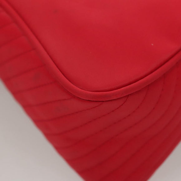 SAINT LAURENT Hand Bag Nylon Red Auth yk18999