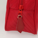 SAINT LAURENT Hand Bag Nylon Red Auth yk18999-14