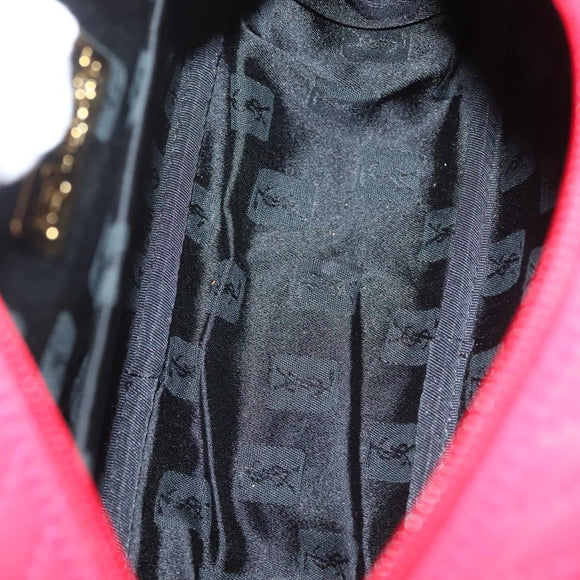 SAINT LAURENT Hand Bag Nylon Red Auth yk18999