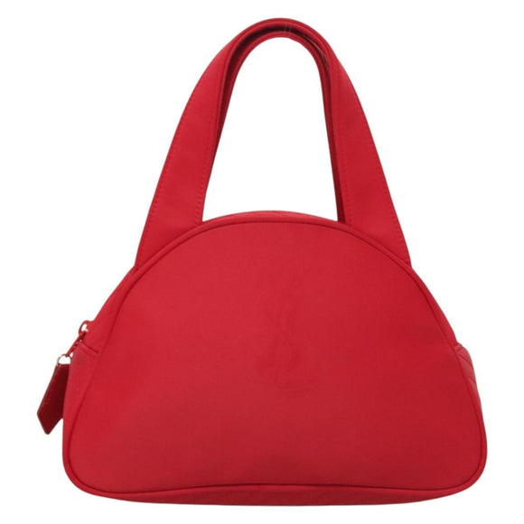 SAINT LAURENT Hand Bag Nylon Red Auth yk18999