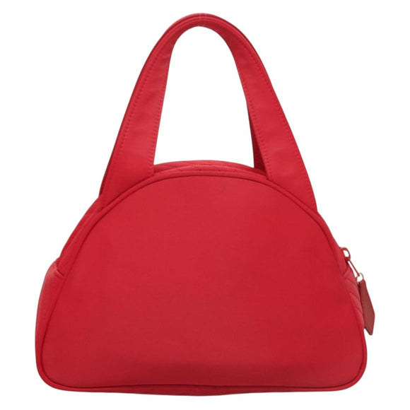 SAINT LAURENT Hand Bag Nylon Red Auth yk18999