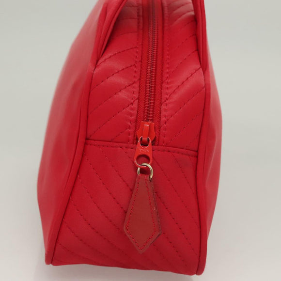 SAINT LAURENT Hand Bag Nylon Red Auth yk18999