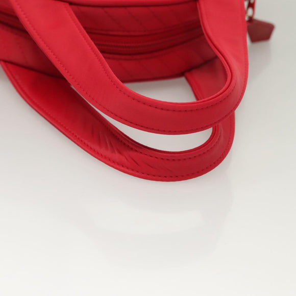 SAINT LAURENT Hand Bag Nylon Red Auth yk18999