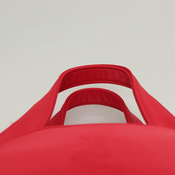 SAINT LAURENT Hand Bag Nylon Red Auth yk18999