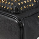 MCM Vicetos Studs Backpack Leather Black Gold Auth yk19000V-17