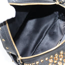MCM Vicetos Studs Backpack Leather Black Gold Auth yk19000V-10