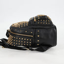 MCM Vicetos Studs Backpack Leather Black Gold Auth yk19000V-3