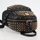 MCM Vicetos Studs Backpack Leather Black Gold Auth yk19000V-6