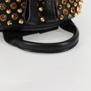 MCM Vicetos Studs Backpack Leather Black Gold Auth yk19000V-7