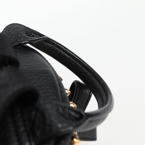 MCM Vicetos Studs Backpack Leather Black Gold Auth yk19000V