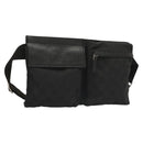 GUCCI GG Canvas Waist bag Black Silver 28566 Auth yk19002-1