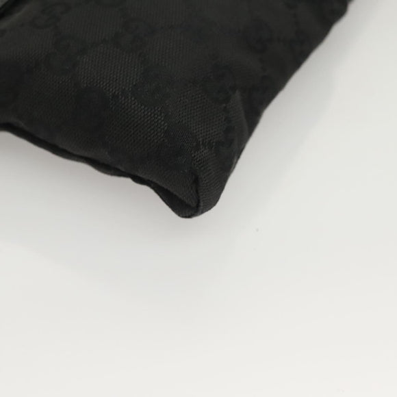 GUCCI GG Canvas Waist bag Black Silver 28566 Auth yk19002