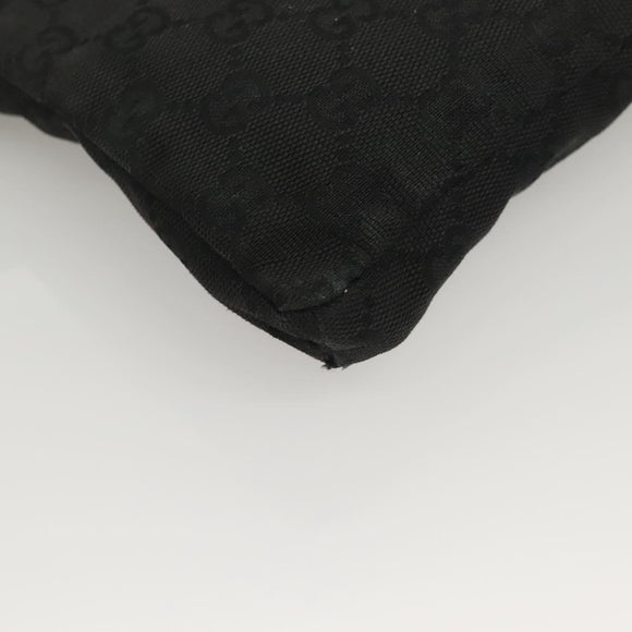 GUCCI GG Canvas Waist bag Black Silver 28566 Auth yk19002