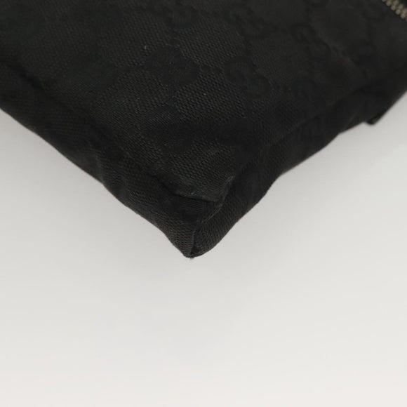 GUCCI GG Canvas Waist bag Black Silver 28566 Auth yk19002