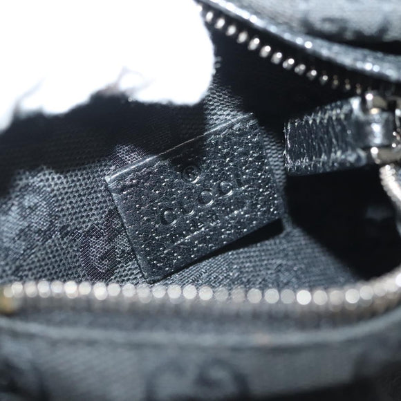 GUCCI GG Canvas Waist bag Black Silver 28566 Auth yk19002