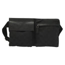 GUCCI GG Canvas Waist bag Black Silver 28566 Auth yk19002-13