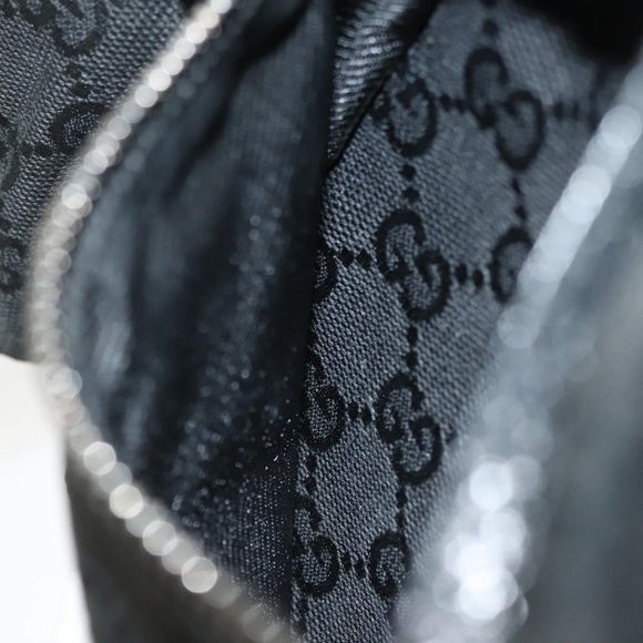 GUCCI GG Canvas Waist bag Black Silver 28566 Auth yk19002